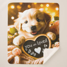 Spread Love: Golden Retriever with "You Are Loved"