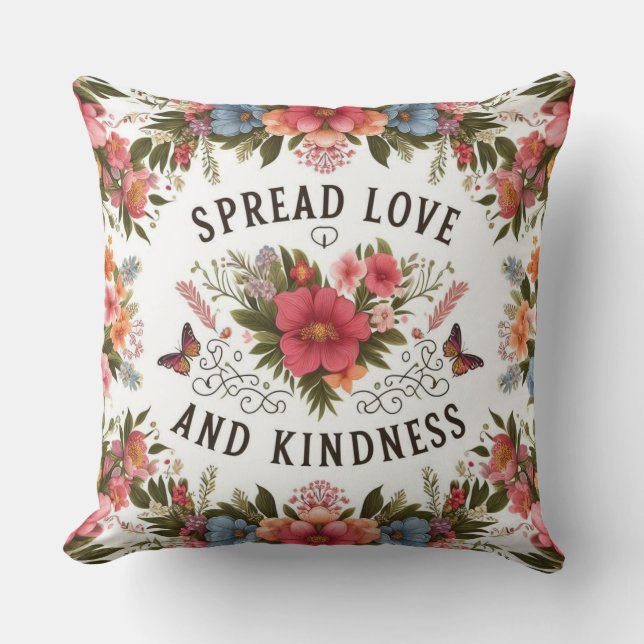 Spread Love Inspirational Throw Pillow (Front)