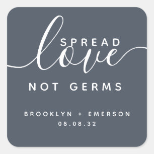 Spread Love Not Germs Hand Sanitizer Square Sticker