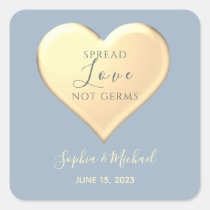 Spread Love Not Germs Wedding Square Sticker