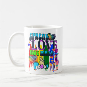 Spread Love Not Hate   LGBTQI+ Pride Coffee Mug