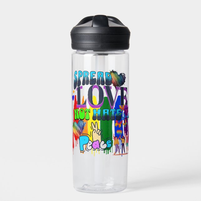 Spread Love Not Hate | LGBTQI+ Pride Water Bottle (Front)