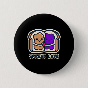 Spread Love Peanut Butter And Jelly Valentine Desi 6 Cm Round Badge