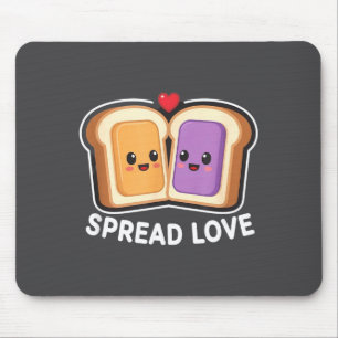Spread Love Peanut Butter And Jelly Valentine Desi Mouse Pad