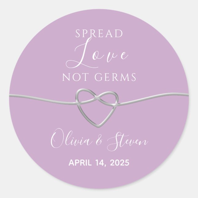 Spread Love Wedding Classic Round Sticker (Front)