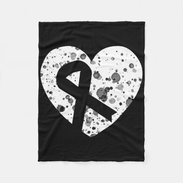 Spread Love With Graphic Heart And Ribbon Cancer  Fleece Blanket (Front)