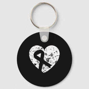 Spread Love With Graphic Heart And Ribbon Cancer  Key Ring