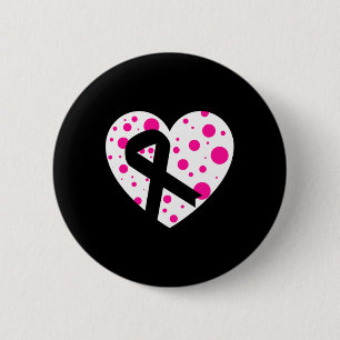 Spread Love With Graphic Heart Pink Ribbon World C 6 Cm Round Badge