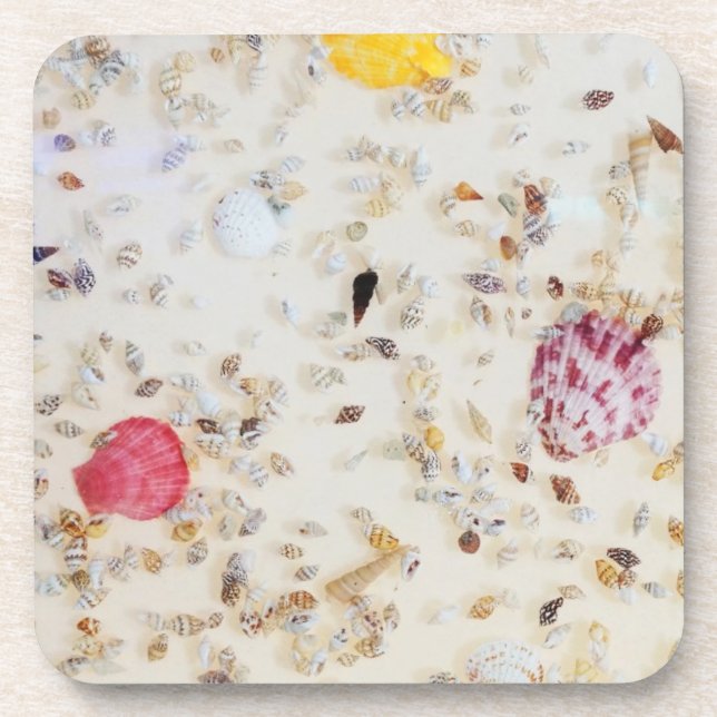 Spread of Colourful Tiny Seashells Coaster (Front)