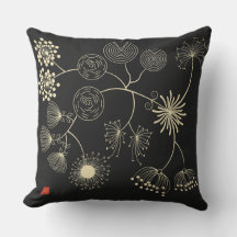 `Spread of Love` Golden Black Abstract Flowers