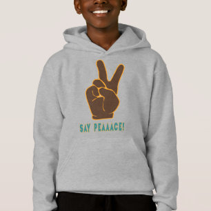 Spread Peace Not Fear Hand Sign Kids Boys Hoodies