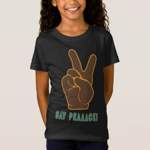 Spread Peace Not Fear Hand Sign Kids Girls T-Shirt