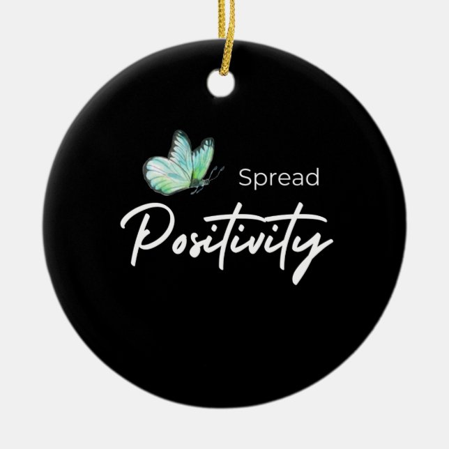 Spread Positivity Ceramic Tree Decoration (Front)