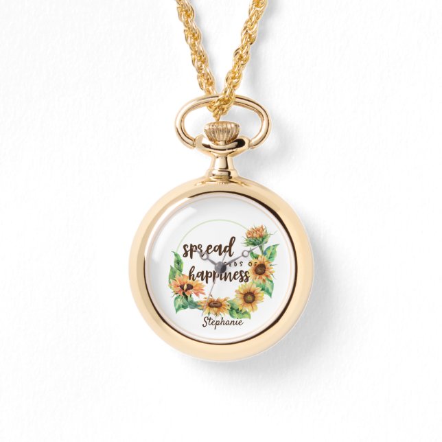Spread Seeds of Happiness Personalised Name Watch (Front)
