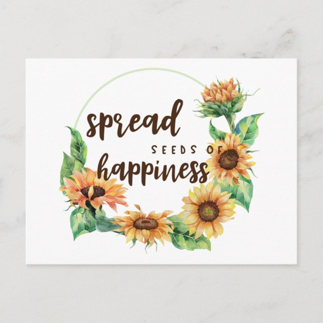 Spread Seeds of Happiness Postcard (Front)