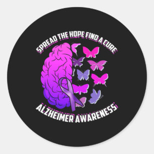 Spread The Hope Find A Cure Alzheimer Awareness Classic Round Sticker