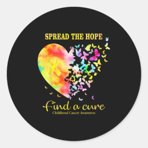 Spread The Hope Find A Cure Childhood Cancer Aware Classic Round Sticker