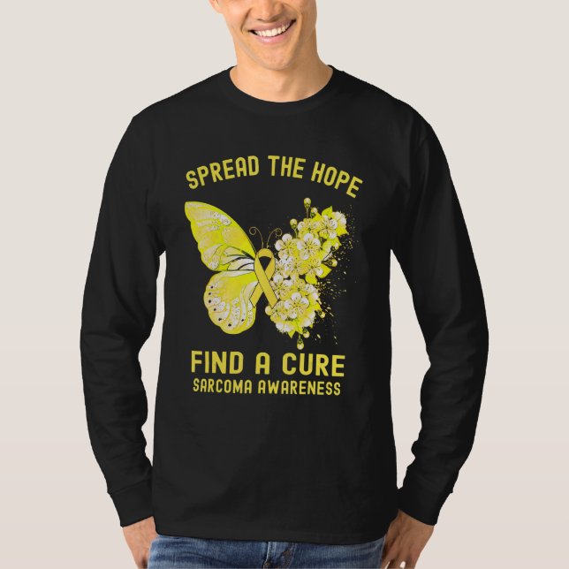 Spread The Hope Find A Cure Sarcoma Awareness T-Shirt (Front)