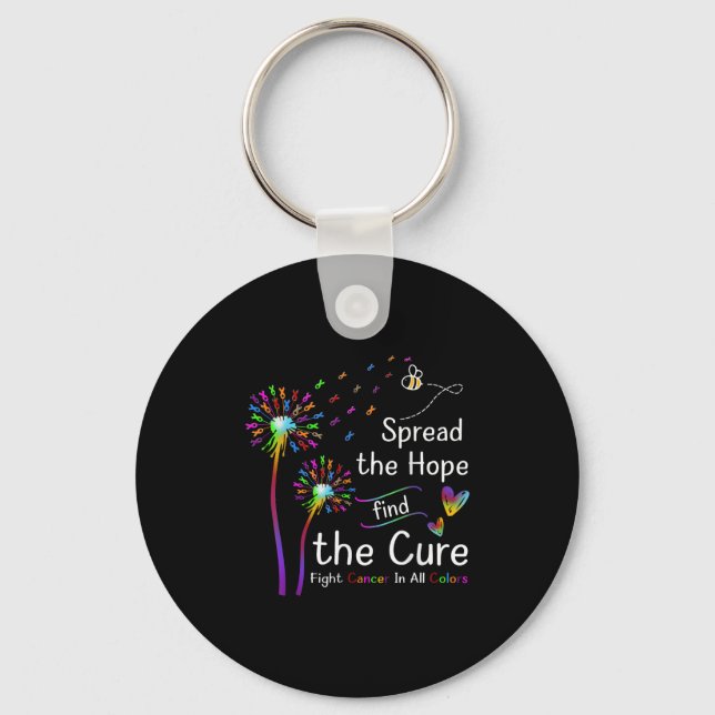 Spread The Hope Find The Cure Colours Cancer Aware Key Ring (Front)