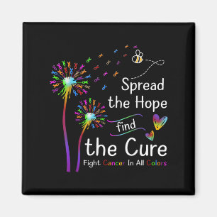 Spread The Hope Find The Cure Colours Cancer Aware Magnet