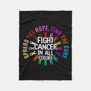 Spread The Hope Find The Cure Fight Cancer Hope Cu Fleece Blanket