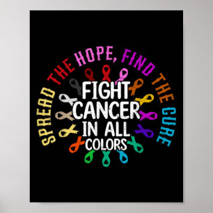 Spread The Hope Find The Cure Fight Cancer Hope Cu Poster