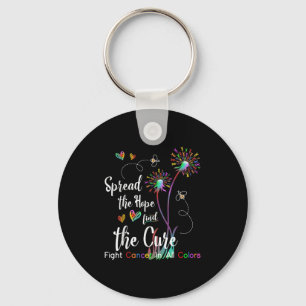 Spread The Hope Find The Cure Fight Cancer Spread Key Ring