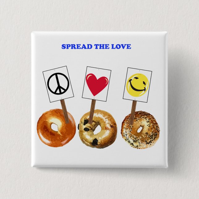 Spread the love 15 cm square badge (Front)