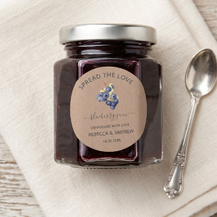 Spread The Love Blueberry Jam Kraft Paper Favour  Classic Round Sticker