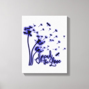 Spread The Love Dandelions and Dragonflies Canvas Print