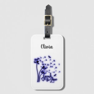 Spread The Love Dandelions and Dragonflies Luggage Tag