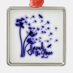 Spread The Love Dandelions and Dragonflies Metal Tree Decoration