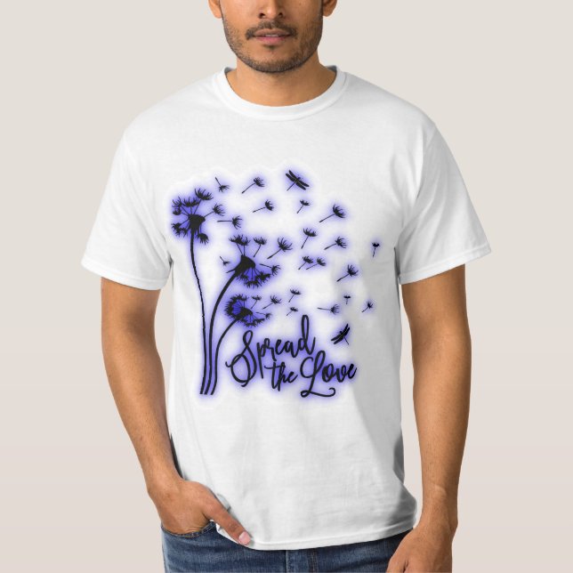Spread The Love Dandelions and Dragonflies T-Shirt (Front)