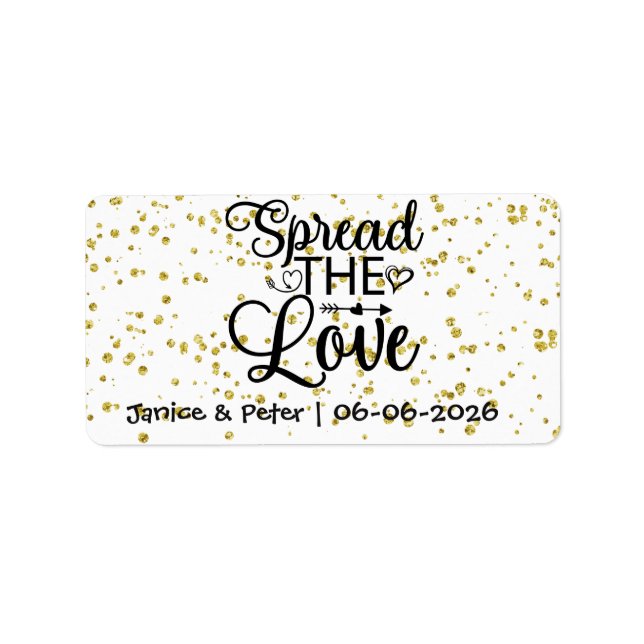 Spread the Love Jam Jar Wedding Favours Label (Front)