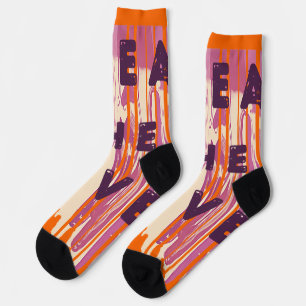 Spread The Love Melted Colours Positive Quotes Socks