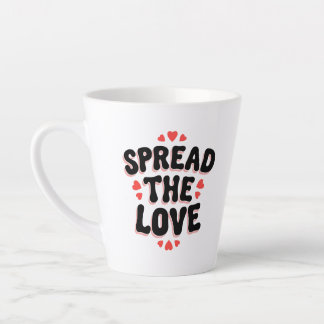 "Spread the Love Retro Heart Design Latte Mug