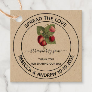 Spread The Love StrawberryJ am Kraft Paper Favour Tags