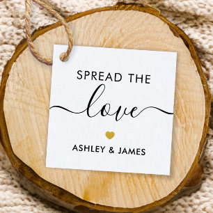 Spread the Love Tag, Wedding Gift Tag, Gold Favour Tags