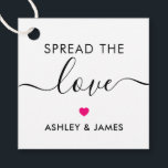 Spread the Love Tag, Wedding Gift Tag, Hot Pink Favour Tags<br><div class="desc">These are the perfect little gift tags. You can customise front and back text,  as well as change the colours.</div>