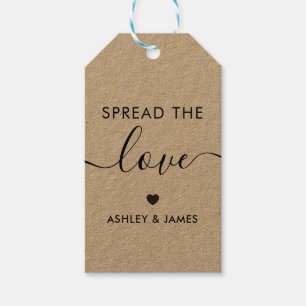 Spread the Love Tag, Wedding Gift Tag, Kraft Gift Tags