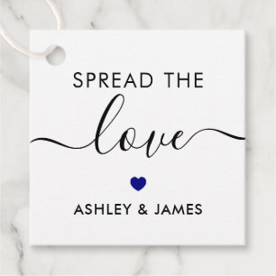 Spread the Love Tag, Wedding Gift Tag, Navy Blue Favour Tags