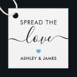 Spread the Love Tag, Wedding Gift Tag, Turquoise Favour Tags<br><div class="desc">These are the perfect little gift tags. You can customise front and back text,  as well as change the colours.</div>