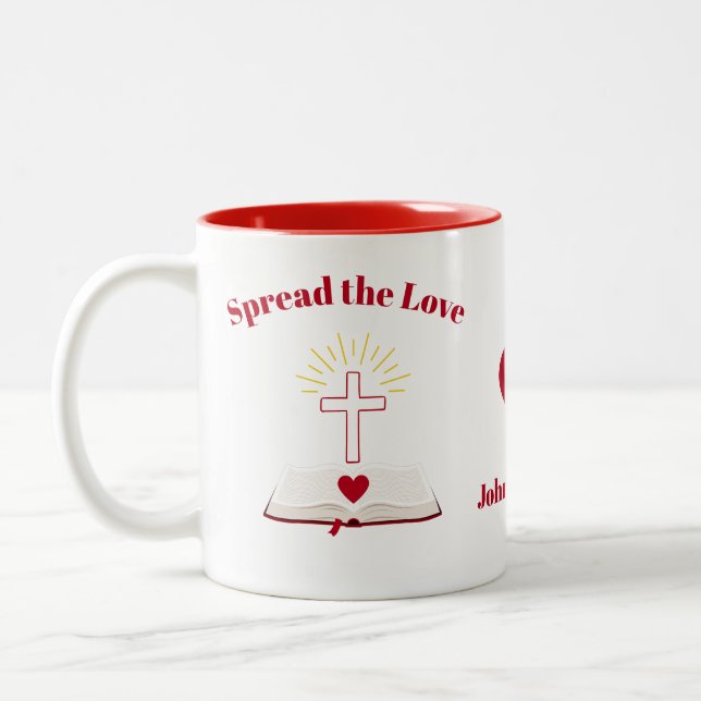 Spread the Love  Two-Tone Coffee Mug (Left)