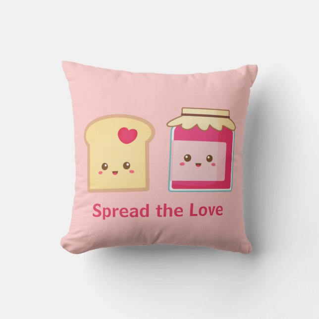 Spread the love with Cute Toast and Jam Cushion (Front)