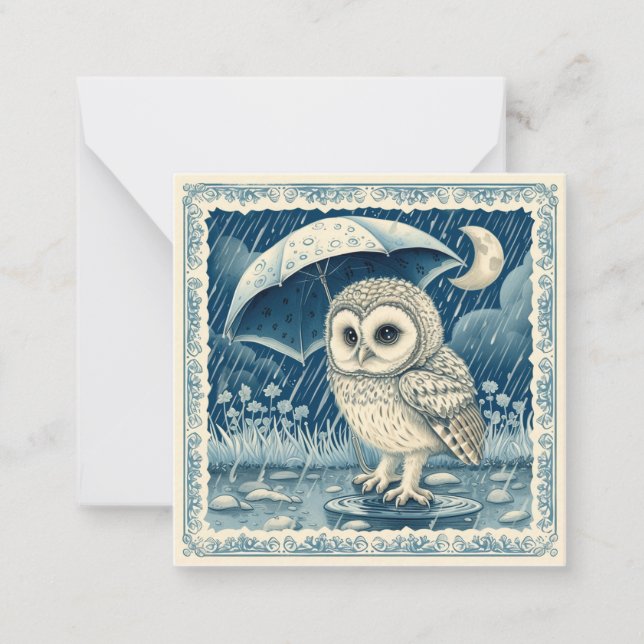 Spread the Sunshine: Send Smiles with Owl Rain  Card (Front)
