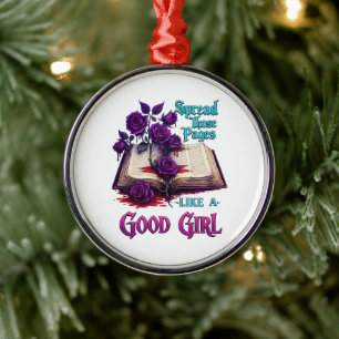 Spread Those Pages Like A Good Girl Metal Tree Decoration