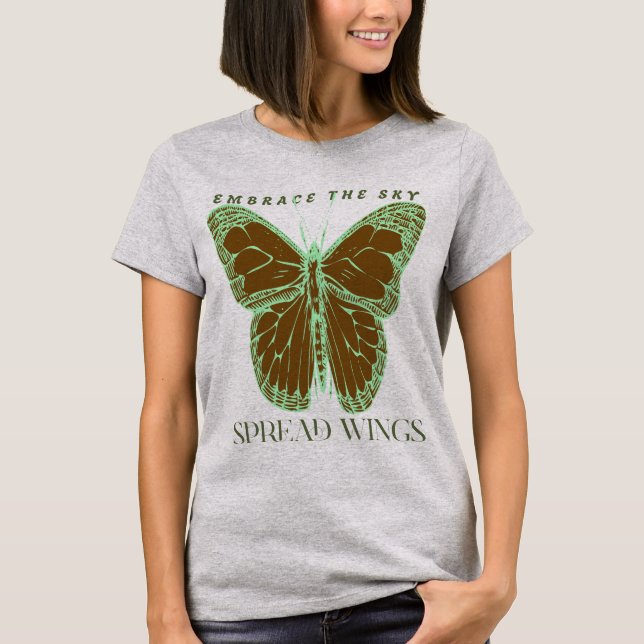 Spread Wings Embrace the Sky T-Shirt – Uplift You (Front)