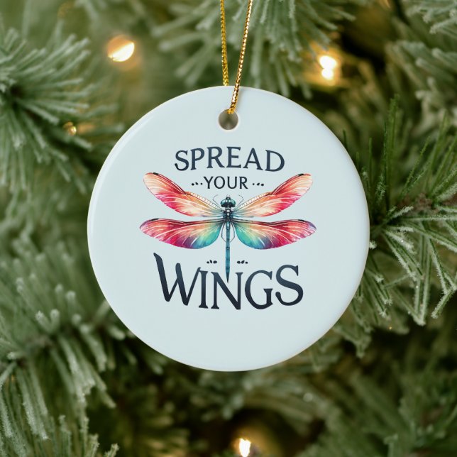 Spread Your Wings - Artistic Dragonfly Ceramic Tree Decoration (Tree)