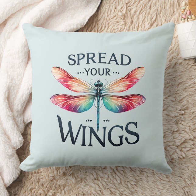 Spread Your Wings - Artistic Dragonfly Cushion (Blanket)