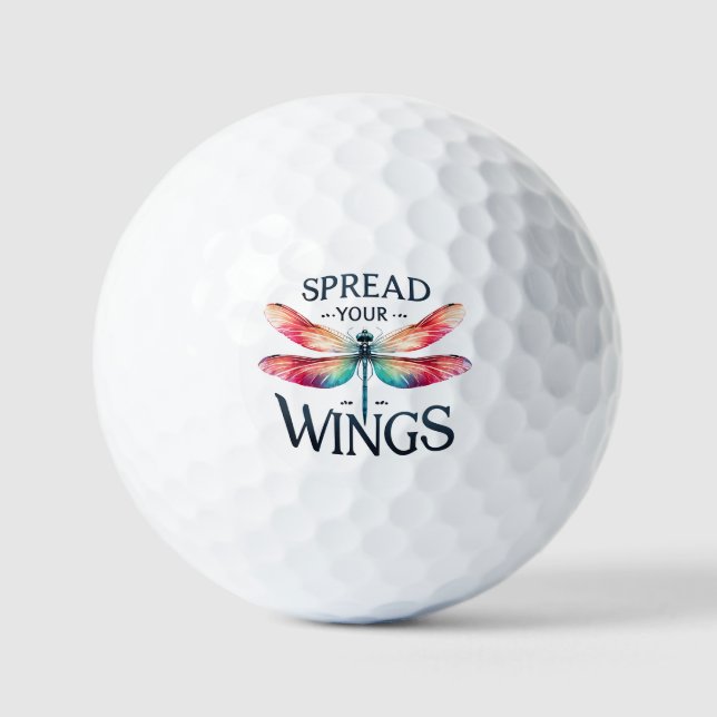 Spread Your Wings - Artistic Dragonfly Golf Balls (Front)